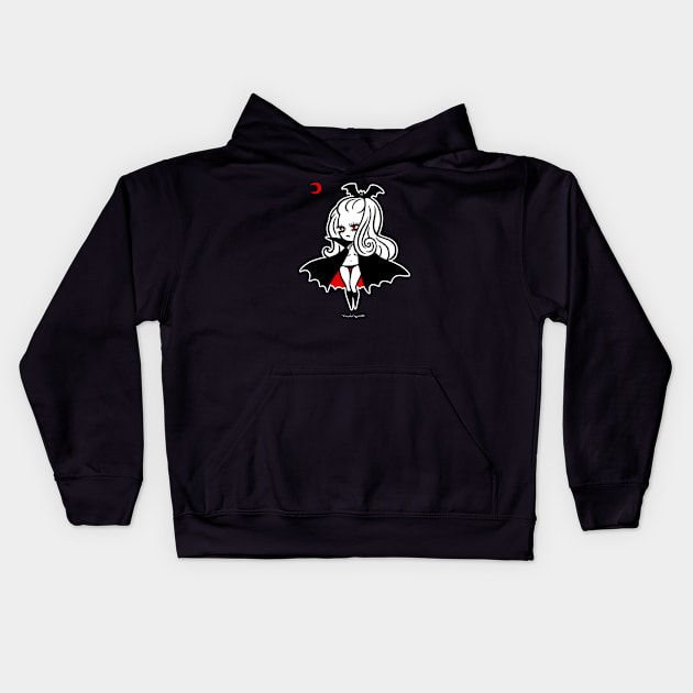 Vampire Girl Black Kids Hoodie by MiznaWada